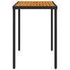 vidaXL Garden Table Black PE rattan, powder-coated steel, solid acacia wood