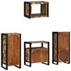 vidaXL Bathroom Furniture Set with Door 4 pcs Brown Solid Reclaim Wood