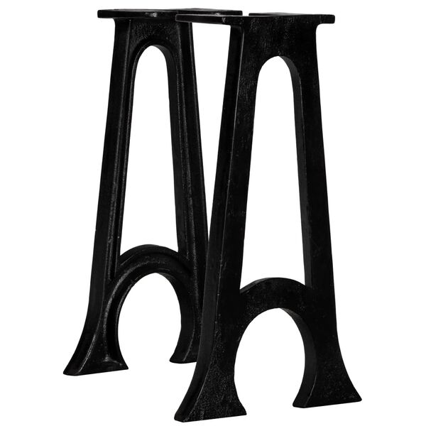 vidaXL Bench Leg Set of 2 Black Cast iron Medium Durable