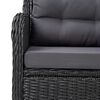vidaXL Dining Set Black,Rattan,Dark Grey,Wood