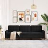 vidaXL 3-seater Sofa Black Velvet, Metal, Plywood, Textilene 82.7 in