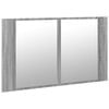 vidaXL LED Mirror Cabinet Grey Sonoma Engineered wood, Acrylic