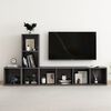 vidaXL 3 Piece TV Stand Set High Gloss Gray Engineered Wood