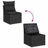 vidaXL Garden Sofa Set Black PE rattan 5-piece set Adjustable Feet