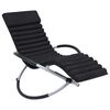 vidaXL Sun Lounger Cushion Black Suede 65 x 19.3 x 3.0 in Durable