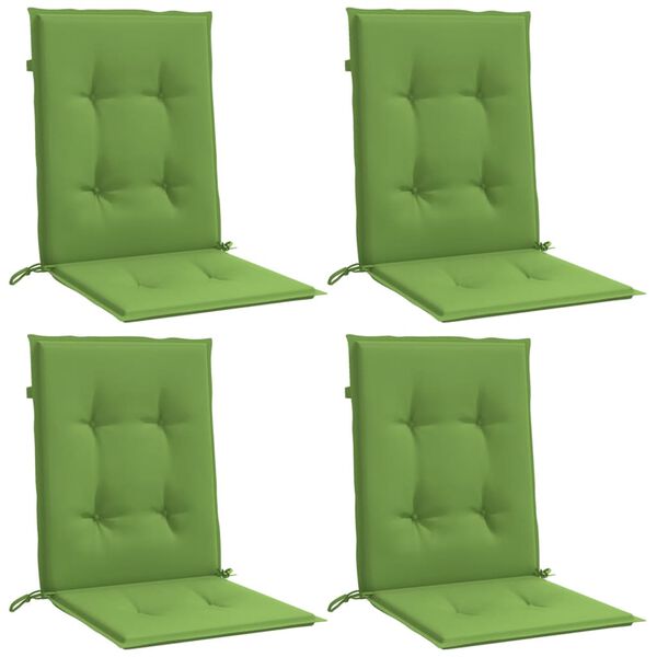 vidaXL Lowback Chair Cushion Set of 4 Melange Green 100% Polyester