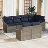 vidaXL Sofa Set with Cushion 7 pcs Grey Poly Rattan