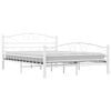 vidaXL Bed Frame White Metal 55.1x78.7 in Durable Bed Frame