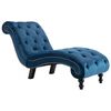 vidaXL Chaise Lounge Blue Polyester Velvet Standard Ergonomic