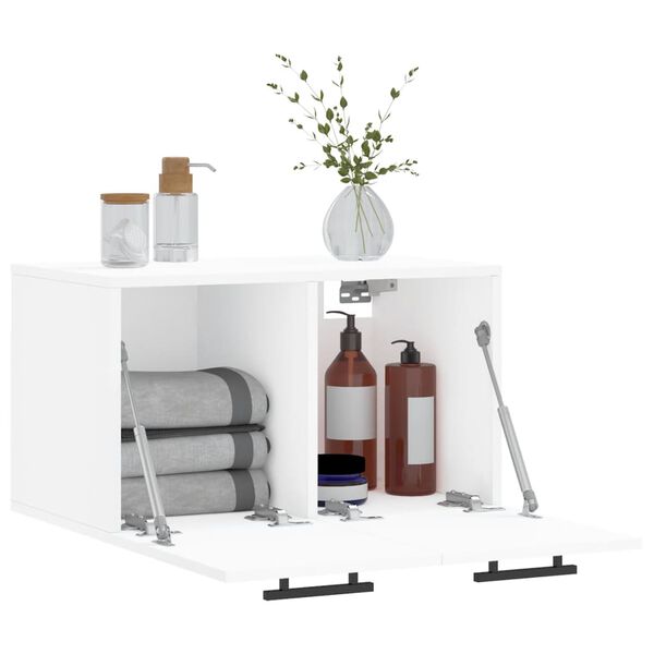 vidaXL Wall Cabinet White Engineered Wood 23.6 in Wide Wall Cabinet