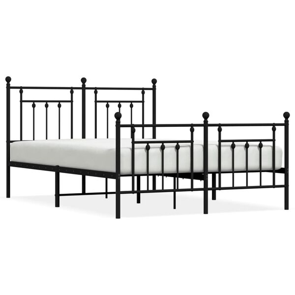 vidaXL Bed Frame Black Powder-coated steel Full size Bed Frame