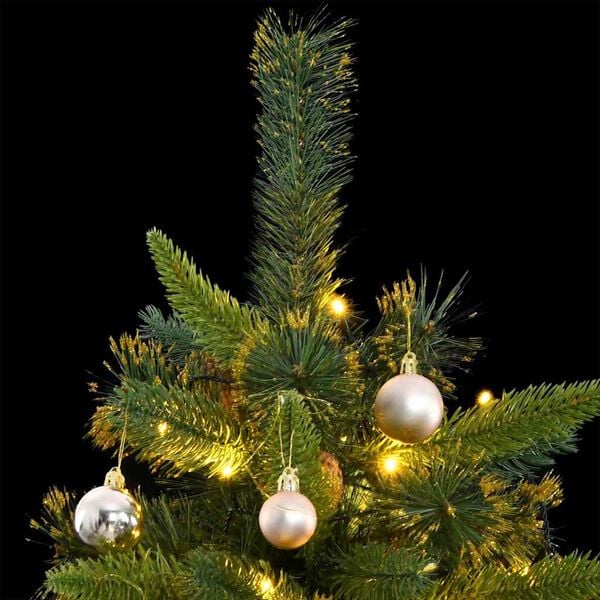 vidaXL Artificial Hinged Christmas Tree Green PVC 5.9 ft tall