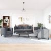 vidaXL Sofa Set Dark grey Velvet (100% polyester), plywood, solid wood