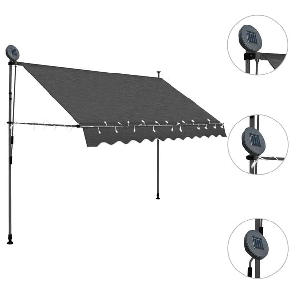 vidaXL Retractable Awning Anthracite