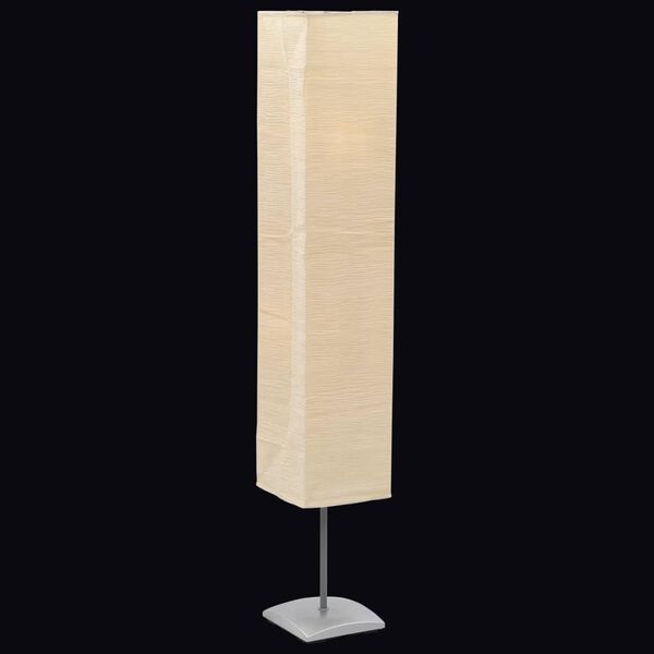 vidaXL Floor Lamp Beige Rice paper, Lacquered steel 53.1 in tall