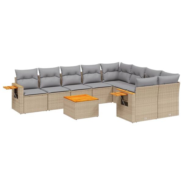 vidaXL Garden Sofa Set Beige and Light Grey