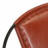 vidaXL Chair Brown Genuine goat leather, Powder-coated steel Medium