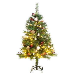 vidaXL Artificial Hinged Christmas Tree 150 LEDs & Ball Set 59.1"