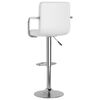 vidaXL Bar Stool Set of 2 White Chromed steel, faux leather Adjustable