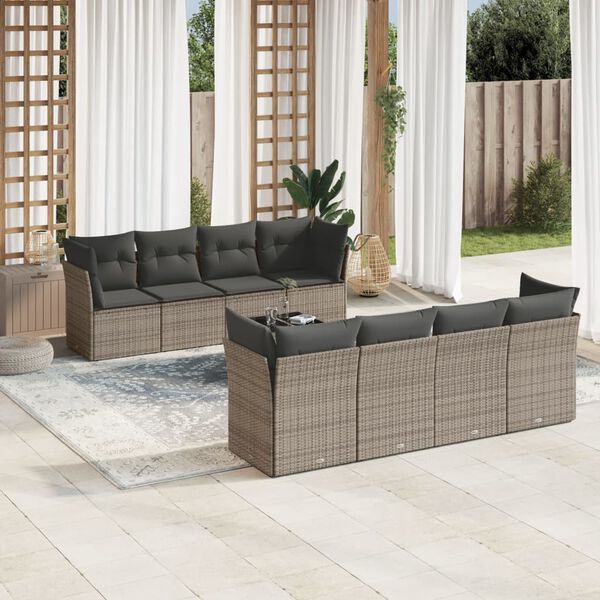 vidaXL Garden Sofa Set Gray