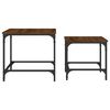 vidaXL Nesting Coffee Table Set of 2 Brown Oak Engineered wood, metal