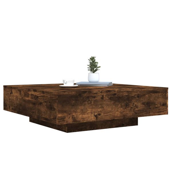 vidaXL Coffee Table Smoked Oak Engineered wood 39.4 x 39.4 x 12.2 in