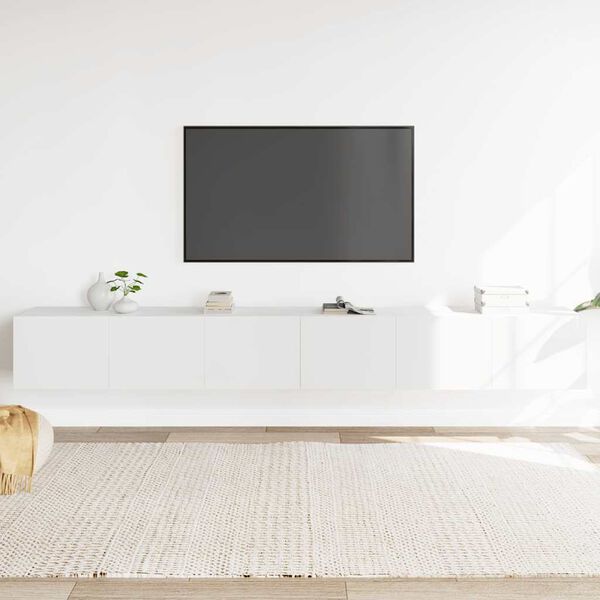 vidaXL TV Cabinet Set Set of 3 White Engineered wood Medium