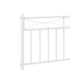vidaXL Bed Frame White Powder-Coated Steel 42.1 x 79.9 in Bed Frame