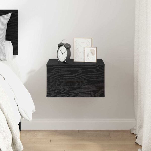 vidaXL Bedside Cabinet Black oak 35 x 35 x 20 cm Engineered wood