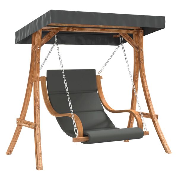 vidaXL Swing Chair Anthracite Solid spruce wood Large Ergonomic