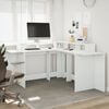 vidaXL Desk White Engineered wood Compact Desk Modern L-Shaped Desk