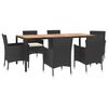 vidaXL Garden Dining Set Black Poly Rattan Large Seats Many