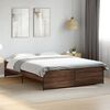vidaXL Bed Frame Brown Oak Engineered Wood, Metal Double Durable