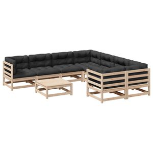 vidaXL Patio Sofa Set Anthracite Solid pine wood Large Modular