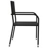 vidaXL Garden Dining Set Black Poly Rattan, Steel, Tempered Glass Large