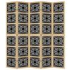vidaXL Room Divider 5 Panels Brown and Black Solid Wood Paulownia