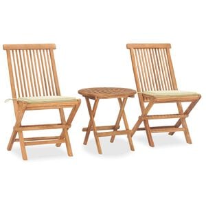 vidaXL Outdoor Dining Set Natural teak wood Teak wood, Polyester Compact