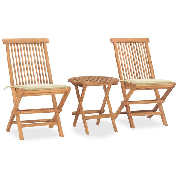 vidaXL Outdoor Dining Set Natural teak wood Teak wood, Polyester Compact