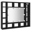 vidaXL Mirror Cabinet Black Engineered wood, acrylic 35.8x5.9x30.1 in