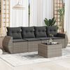 vidaXL Garden Sofa Set Grey Poly Rattan Compact Modular