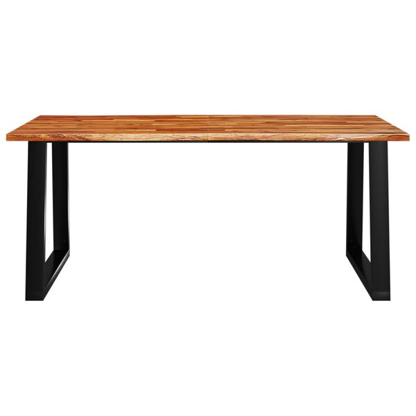 vidaXL Dining Table Natural acacia wood and black steel Large Durable