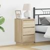 vidaXL Bedside Cabinet with Drawer Sonoma Oak 15.35 x 13.58 x 25.59 in