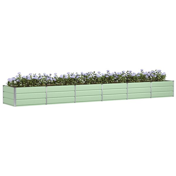 vidaXL Planter Green 188.98 x 31.50 x 17.72 in Steel