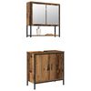 vidaXL Bathroom Furniture Set with Shelf 2 pcs Brown Engineered wood
