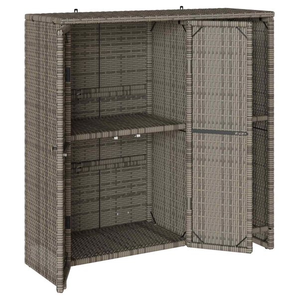 vidaXL Storage Cabinet with Shelf Grey 39.37 x 14.17 x 40.16 in Rattan