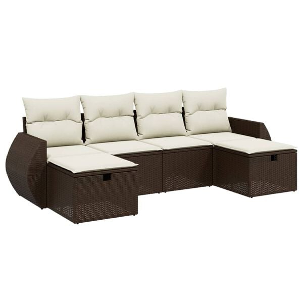 vidaXL Garden Sofa Set Brown Poly Rattan Large Modular Garden Sofa Set