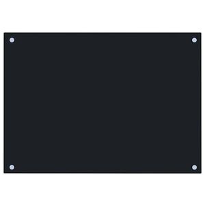 vidaXL Kitchen Backsplash Black 27.6"x19.7" Tempered Glass