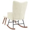 vidaXL Rocking Chair With Stool Cream White Velvet Medium Rocking Chair