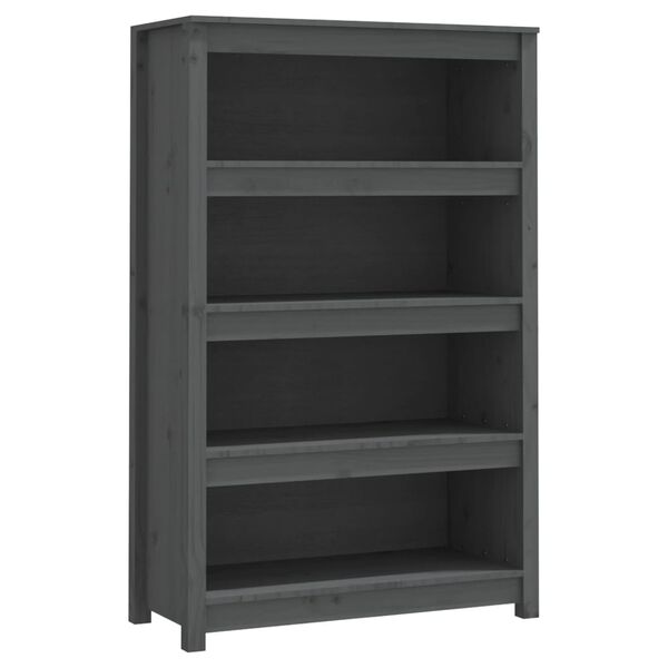 vidaXL Book Cabinet Grey Solid Pine Wood Medium Book Cabinet