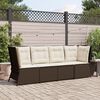vidaXL Patio Sofa Brown PE rattan Single Adjustable Feet Patio Sofa